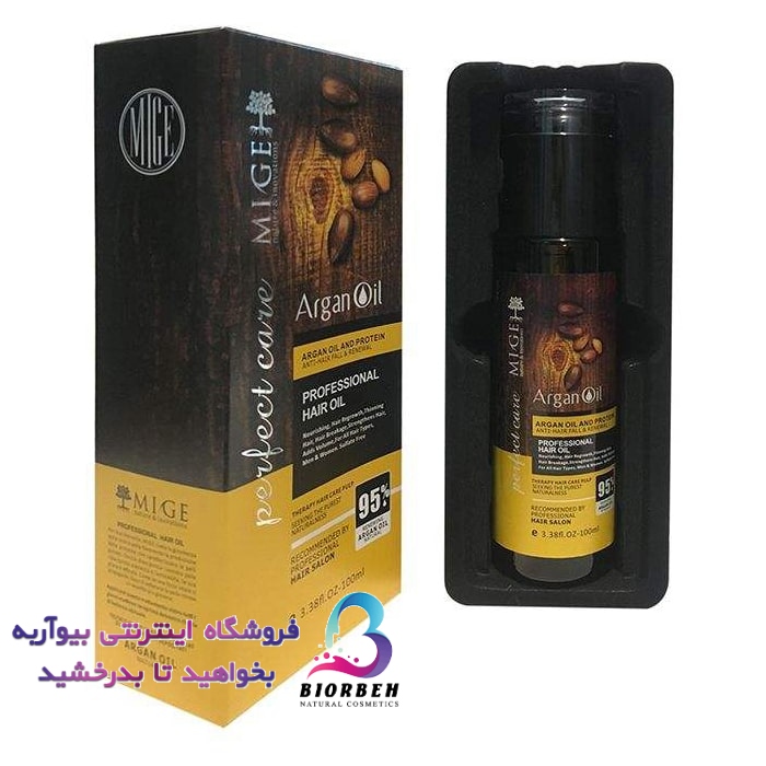 روغن مو فری سولفات ضد ریزش روغن ارگان میگ Mige روغن مو فری سولفات ضد ریزش روغن ارگان میگ Mige