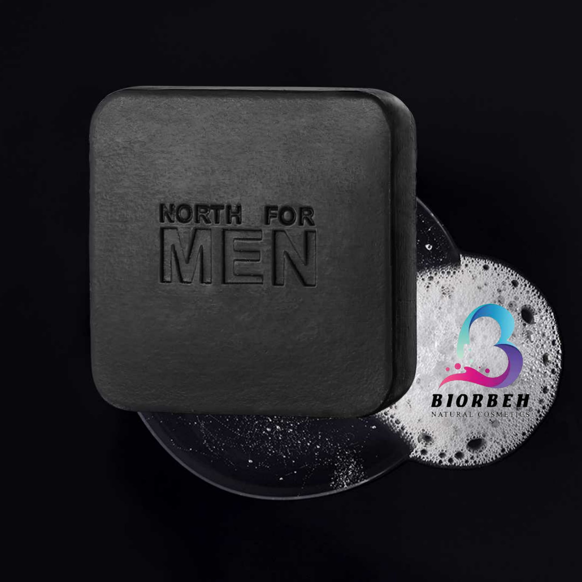 Active carbon men's soap ۲ صابون ذغالی مخصوص آقایان،صابون ذغالی مخصوص آقایان اوریفلیم،صابون ذغالی مخصوص آقایان نورث فور من